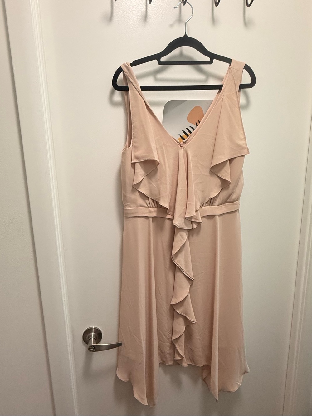 BCBGMaxAzria Blush Pink Ruffle High-Low Cocktail Dress M